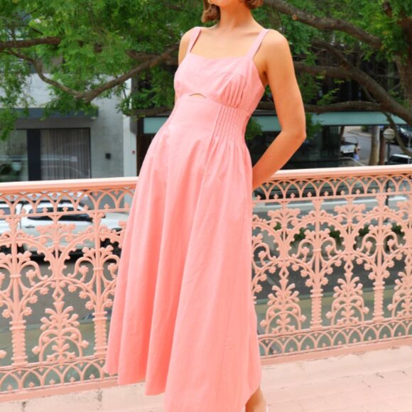 Mon Renn Sunlight Midi Dress in Blush Pink - Picture 3 of 6